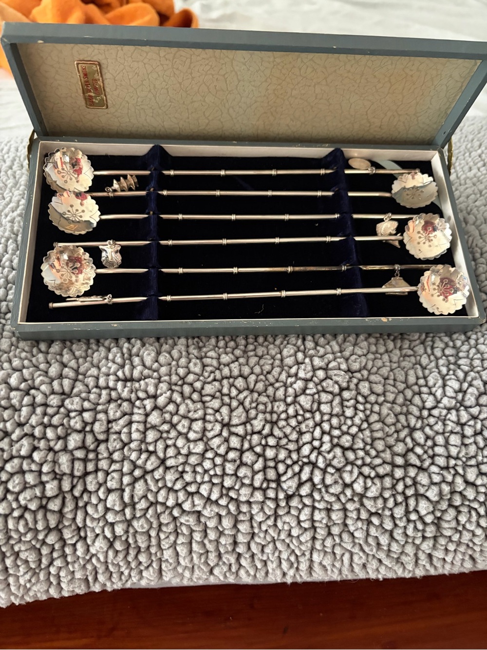 Vintage Sakai Silver Smiths Limited “Combo Cocktail /Ice Tea Spoons with charms